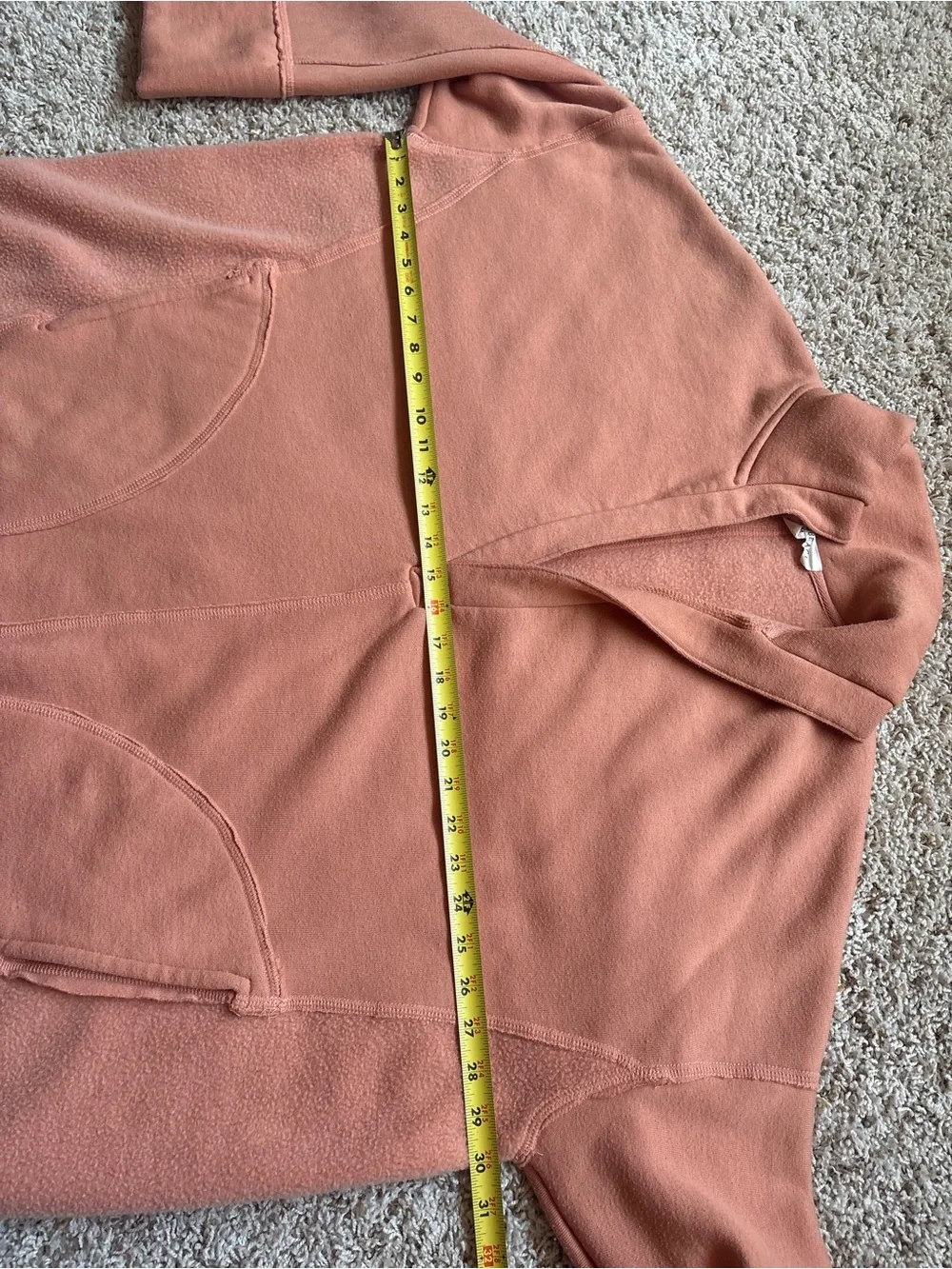 Free People Beach Oversized Comfy Sweatshirt Sz M Orange/Peach/Tan